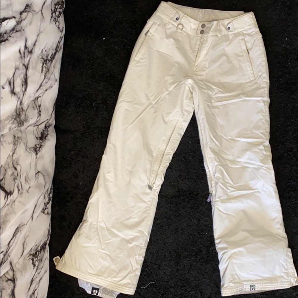 White Roxy Snowboarding Pants